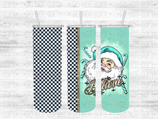 Believe Santa aqua - Completed Tumbler