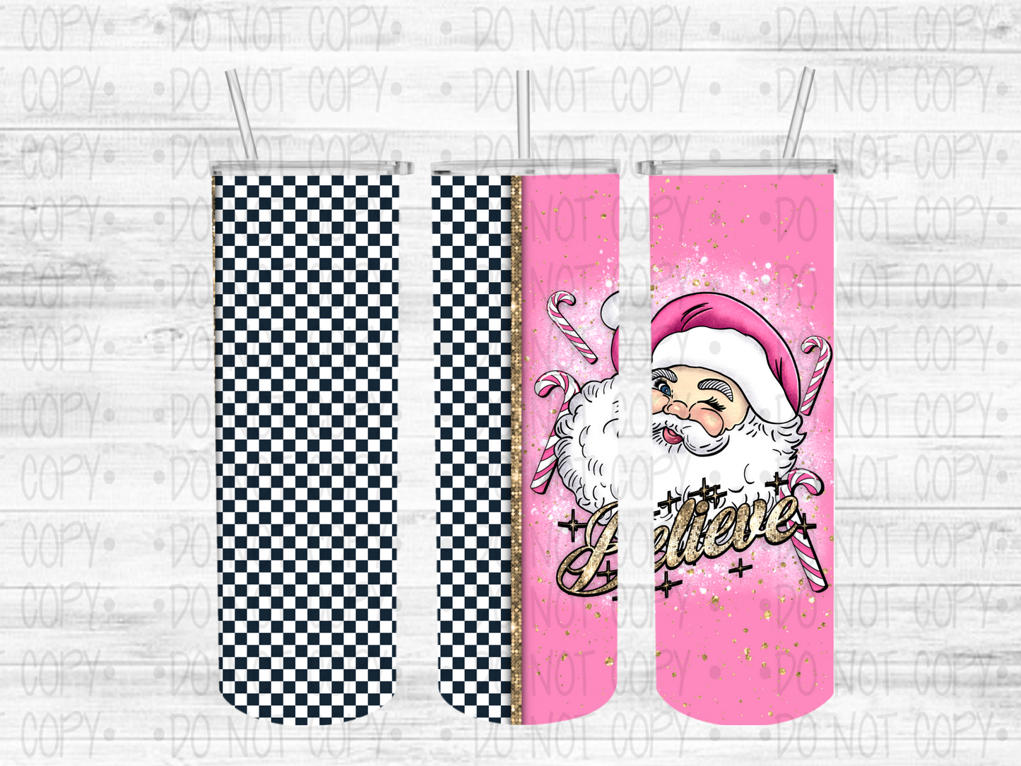 Believe Santa pink - Completed Tumbler