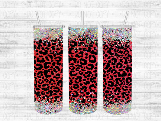 Christmas Leopard- Completed Tumbler